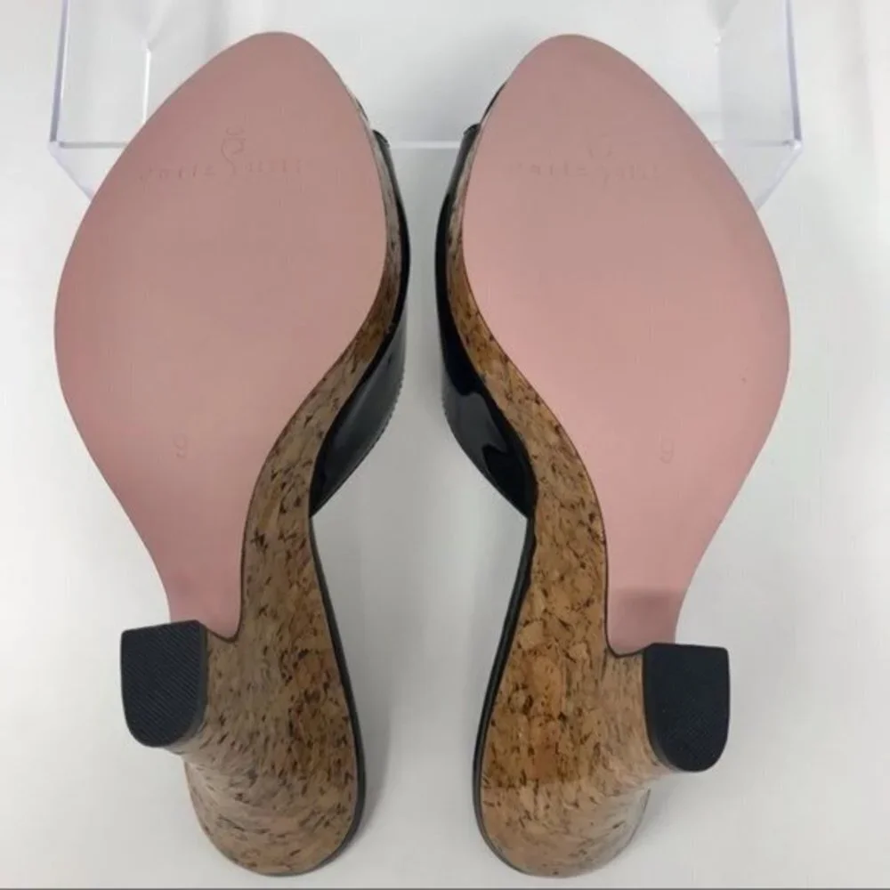 NWT Paris Hilton Black Patent Charme Platform Slide 9M